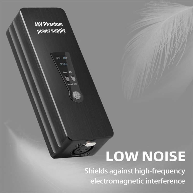48V/12V Phantom Power Microphone Amplifier Supply for Condenser Mic Portable Mic Preamp Electronic m