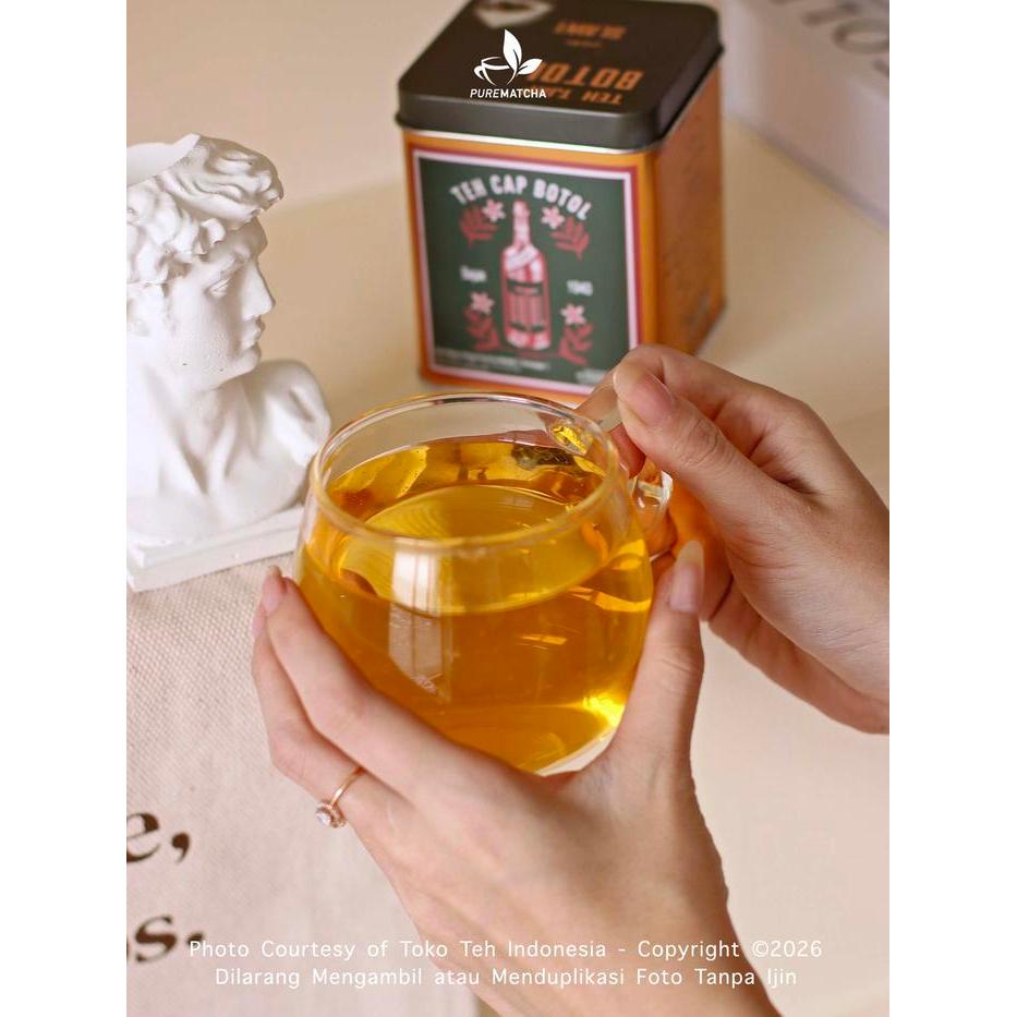 Teh Indonesia - Teh Cap Botol Kaleng Isi 20Tb Teh Celup Premium Asli Indonesia Teh Hijau Melati