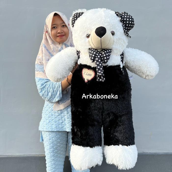 NEW BONEKA BEAR JOJON HITAM PUTIH UK 90CM Dolls