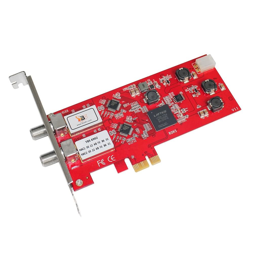 TBS6902 Dual DVB-S2 PCIe Card 2x LNB QPSK BPSK Video Capture Card for TV Broadcasting Watch and