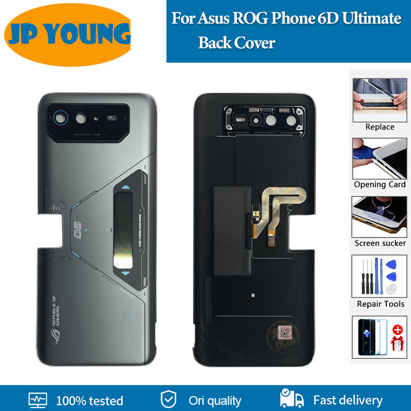 Battery Cover Original For Asus ROG Phone 6D Ultimate Back Cover Door For Asus ROG 6D Ultimate Rear