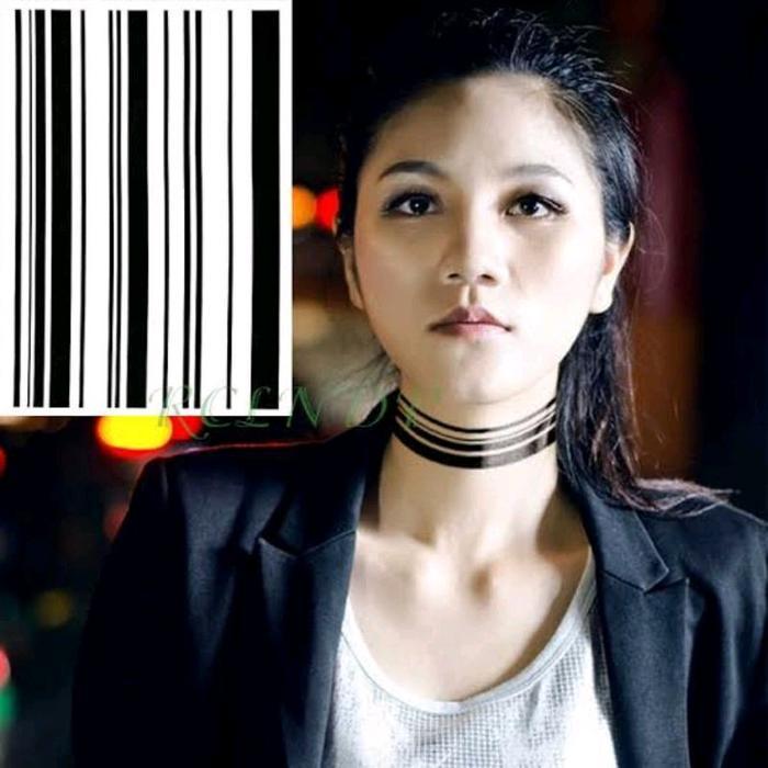 Tato Temporer Tato Palsu Tahan Air Anti Air Sementara Tato Temporary Motif Garis Hitam Tatto Wanita