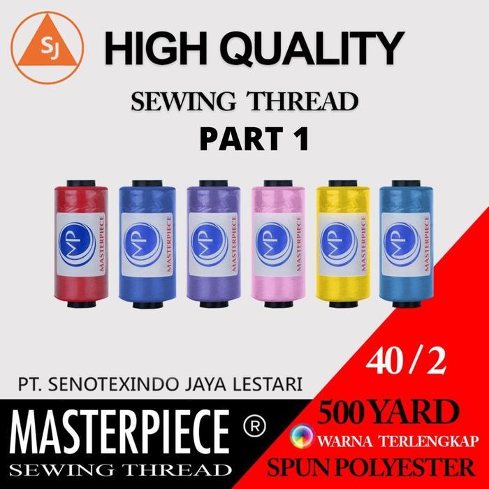 Benang Jahit Masterpiece 40/2 Spun Polyester 500 Yard 1 Lusin