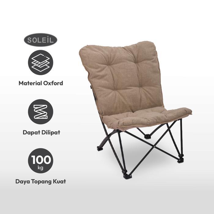 AZKO Soleil Kursi Camping Lipat Big Butterfly - Cokelat Muda Folding Chair Kursi Memancing Bangku