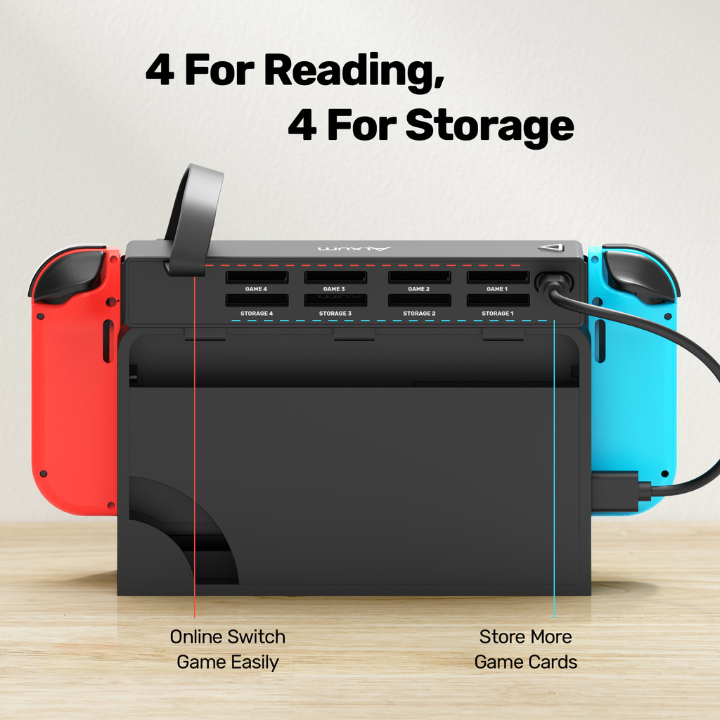 Wireless Game Card Reader Switch Accessories 4in1 Card Slot Portable Game Card Changer Accessories