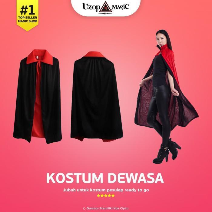 Jubah Vampir, Jubah Sulap, Kostum Topi Penyihir Halloween - Dazzle Wardrobe