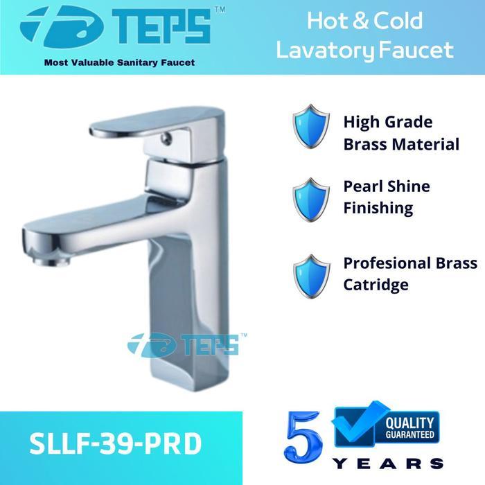 Ada Stok TEPS SLLF-39-PRD Kran Keran Mixer Wastafel Panas Dingin Kuningan Standar Eropa 2 Flexible