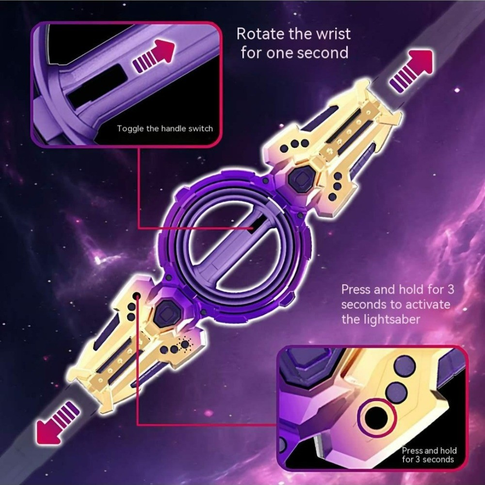 Spark Effect Sword,Retractable 7 Light Color Sword,2 in 1 Dueling Swords RGB Double-Blade with Sound