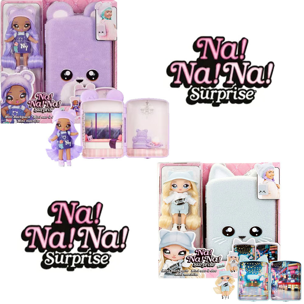 Surprise Nana Plush Mini Blue/Purple Backpack Set Cotton Persian Cat Doll Fashion Decoration