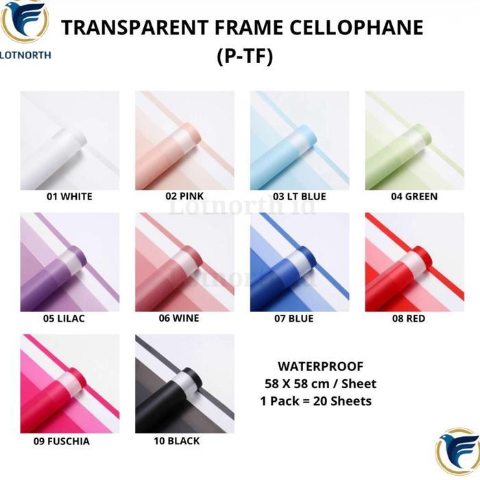 Kertas Bunga Transparan Frame Cellophane 20 Lembar Warna Lilac