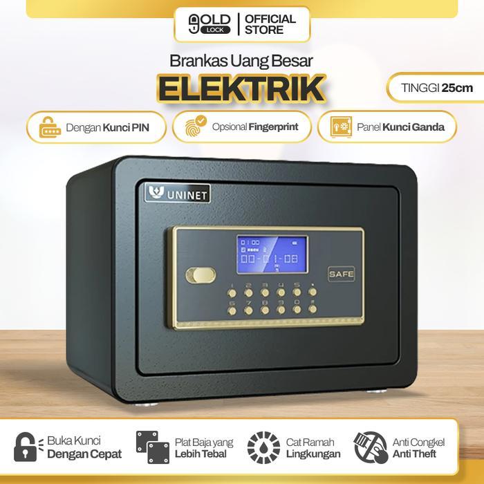 Krisbow Innovation - [Garansi Ori] Brankas Besar 25Cm - Elektrik Pin & Fingerprint Full Besi Anti