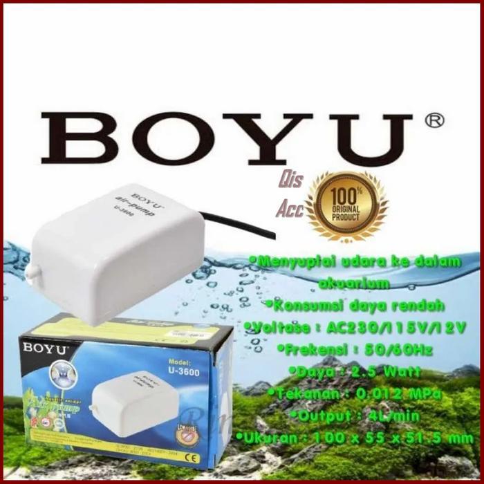 BOYU Aerator Pompa Udara Akuarium U-3600