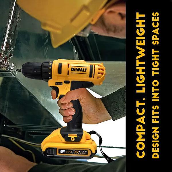 Khusus Grab Dewalt 68V Bor Listrik Bor Bor Bor Tangan, 2 Baterai Dan1 Pengisi Daya, Set Bor Listrik