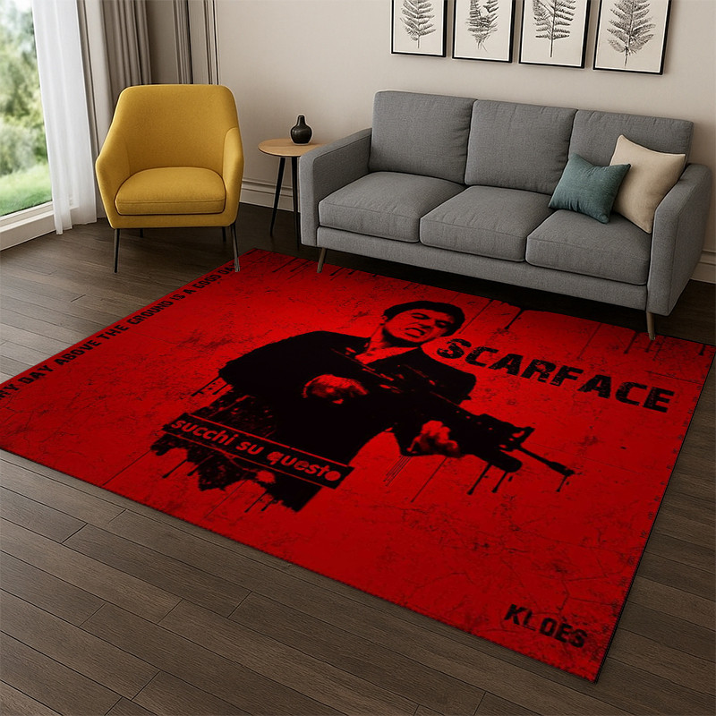 Karpet Karpet 3D 3D Scarface Film Klasik Tony Karpet Karpet untuk Kamar Tidur Ruang Tamu Sofa Ruang 