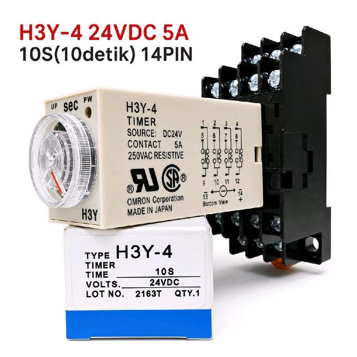 Timer H3Y4 24V Timer H3Y4 10Detik 60Detik Original H3Y4 24Vdc
