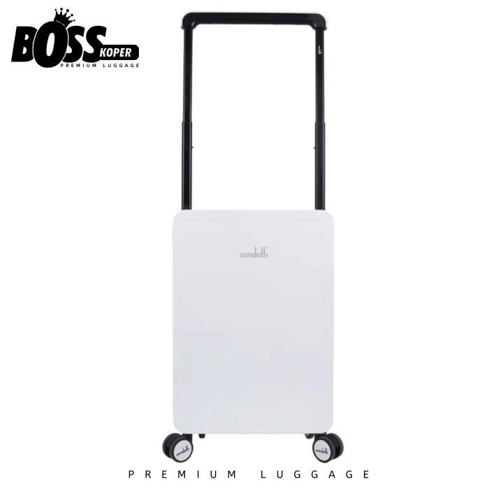 Koper Cabin 20 Inch CONDOTTI Hardcase Non Zipper Polycarbonate TSA - Putih