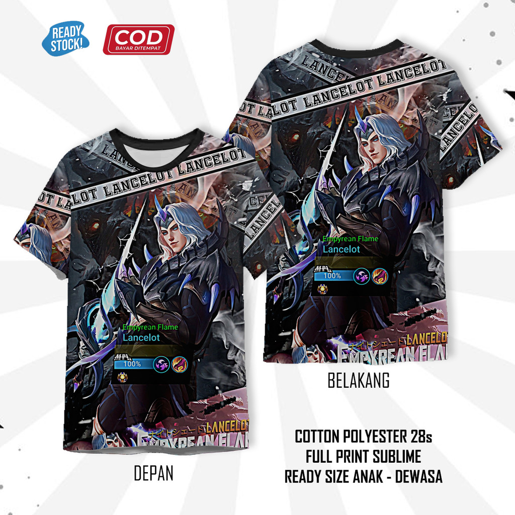Kaos 3D Fullprint Mobile Legend Hero Lancelot Motif 5 Casual Printing Distro Unisex Anak Dewasa - Ka