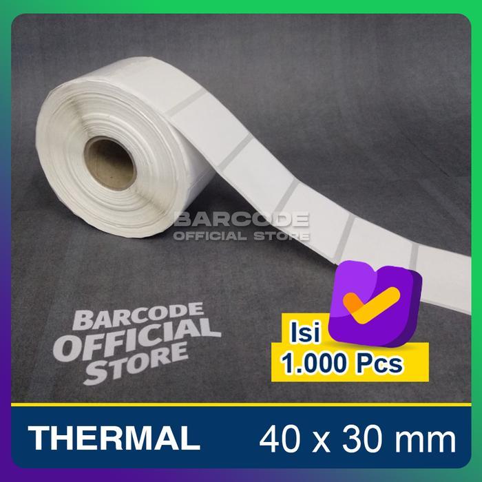 STIKER KERTAS LABEL BARCODE THERMAL UKURAN 40X30MM - 40 X 30 MM