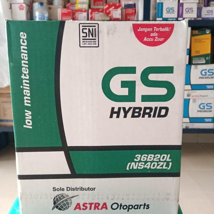 AKI BATERAI MOBIL GENSET GS ASTRA HYBRID NS40ZL/36B20L/NS 40ZL