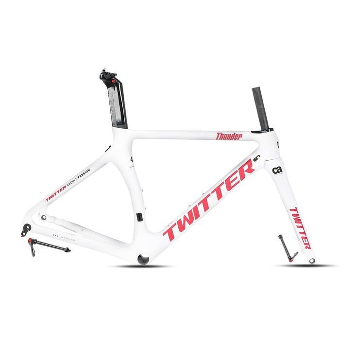 Frame Roadbike Fullcarbon Twitter THUNDER FORK+SeatPost+Headset - 46 WHITE RIM