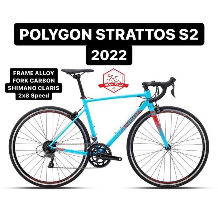 SEPEDA BALAP ROADBIKE POLYGON STRATTOS S2 2022 NEW SHIMANO ALLOY 8 sp