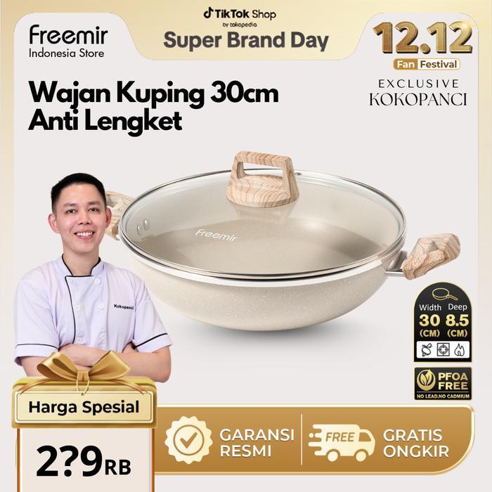 Freemir Super Wok Pan 30Cm Granit Double Bottom Anti Lengket