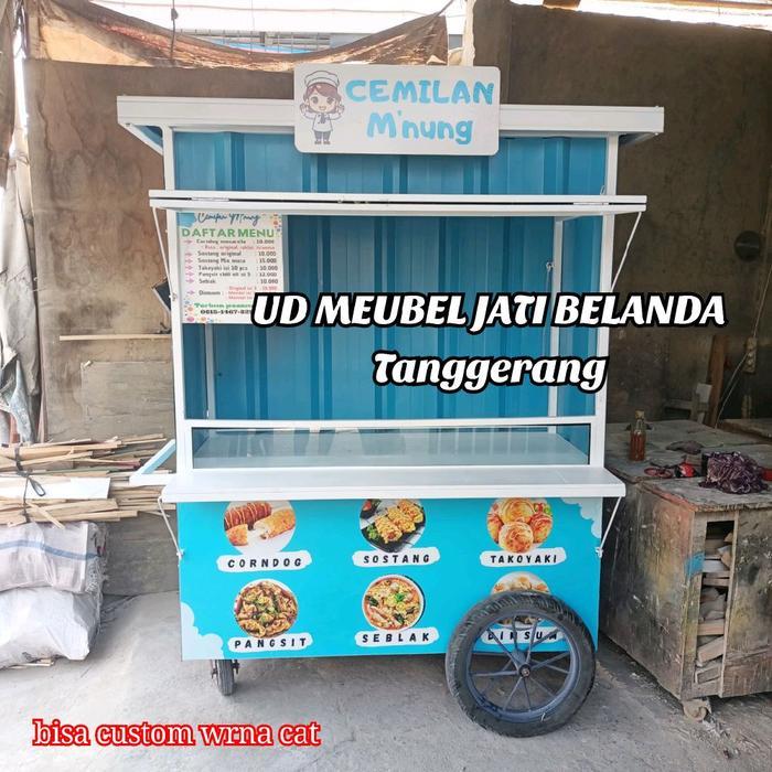 gerobak pangsit, gerobak cemilan, gerobak seblak, gerobak takoyaki, gerobak dimsum - 120x60x200