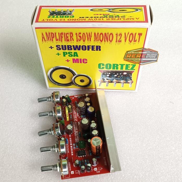 Power Amplifier DC 12volt 150watt with tone control SUBWOOFER + mic