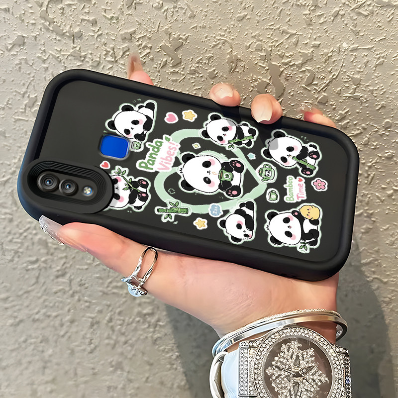 Casing Hp VIVO Y95 Y93 Y93s Y91 Y91i Case Bayi panda bambu Kasing Promo Cesing Kesing Silikon Liquid