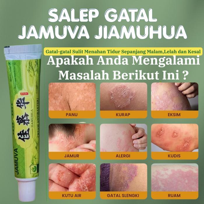 Salep Gatal Cina Ampuh Jamuva Obat Gatal Jamur,Kurap,Kudis,Eksim,Alergi,Ruam Badan Berjerawat