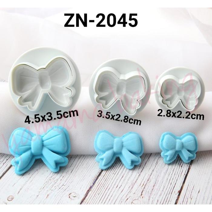 Zn-2045 Plunger Embosser Cutter Bento Fondant Clay Pita Bow Kado