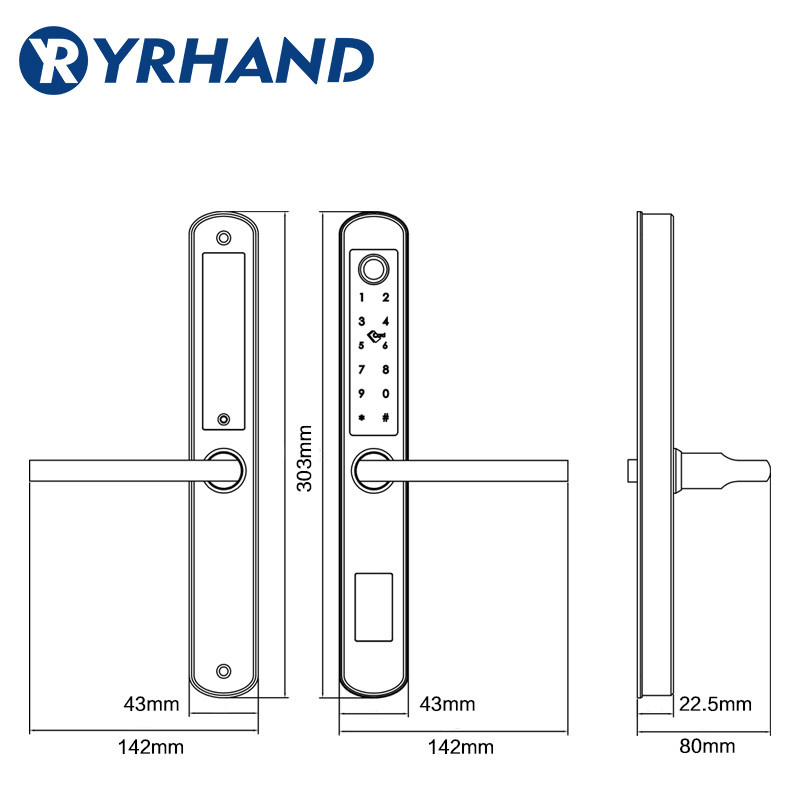 Stainless Steel Waterproof Biometric Fingerprint Door Lock Electronic Smart Door Lock RFID Card Lock