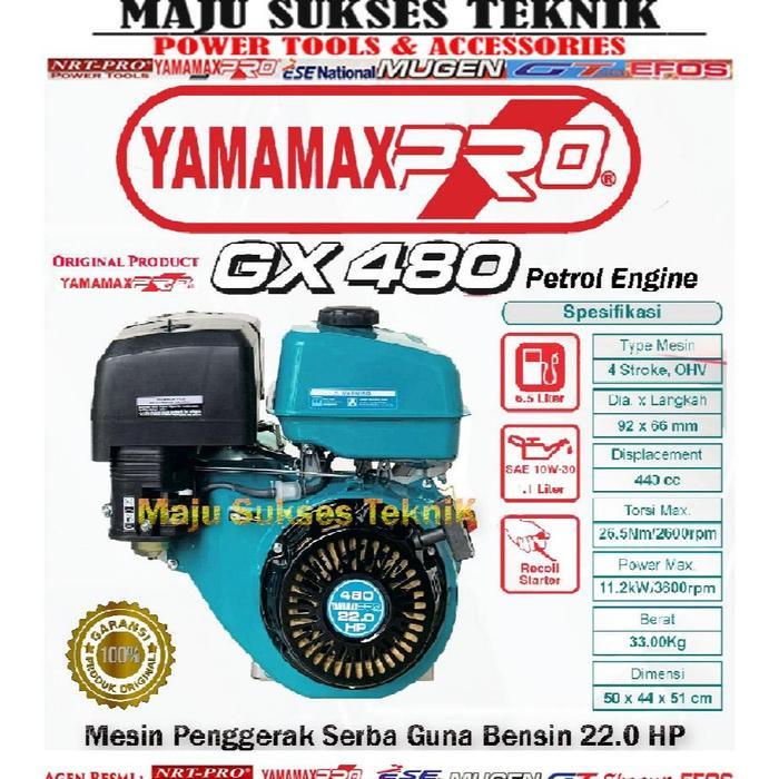 Mesin Penggerak Serbaguna 22.0 HP / Gasoline Engine Motor Bensin 22 HP YAMAMAX PRO GX 480 GX480 " IR