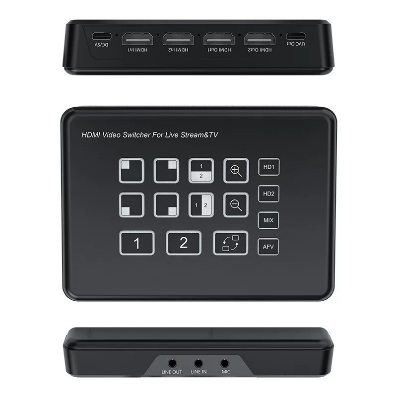 HDMI VIDEO DUAL CHANNEL MIXER SWITCHER CAPTURE CARD MULTI CAMERA SWITCHING PLATFORM INTEGRATED