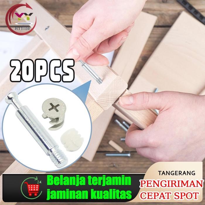 20Pcs Minifix Baut Knock Down Set/3 In 1 Baut Knock Down Minifix/Baut Knock Down Skrup
