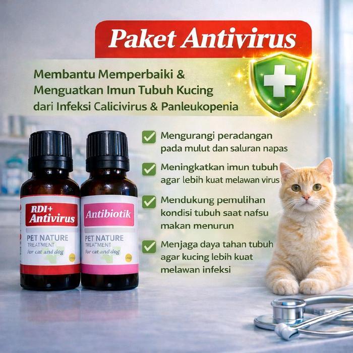 Obat Virus Kucing Antivirus + Antibiotik 20Gr Obat Virus Calici Panleukopenia Kucing Petcare Medicat