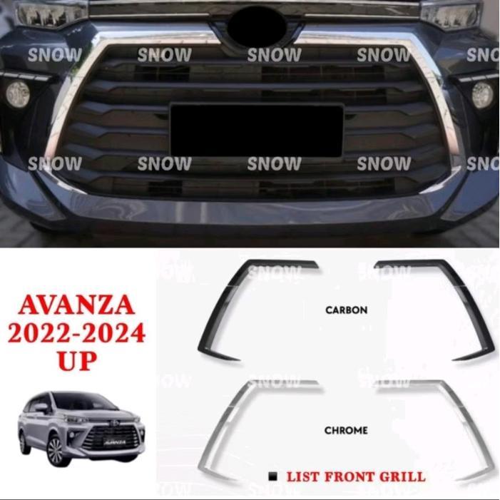 List Grill Depan Avanza 2022 2023 2024 Chrome Carbon