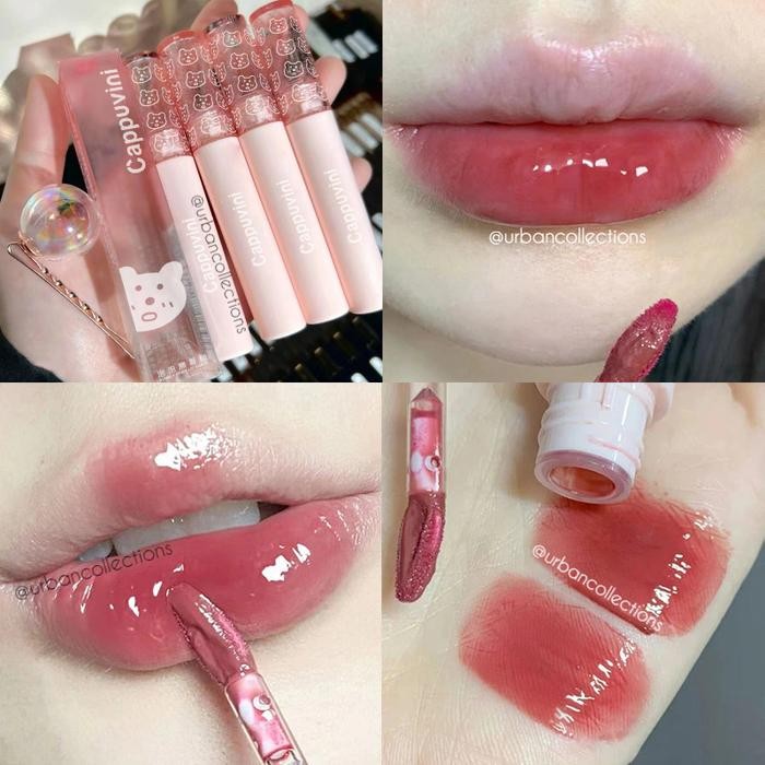 New CAPPUVINI GLASS LipGloss Korean Lip Gloss Water LipGloss Mirror Lips