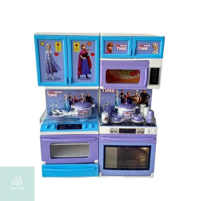 (Best) Mainan Anak Perempuan Masak Masakkan Alat Dapur Happy Kitchen Set Frozen Elsa Anna BP6649