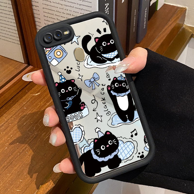 Casing Hp OPPO A7 OPPO A5s OPPO A12 OPPO A12S A11k Case Casing Kucing Hitam HP pola Kesing Kasing ce