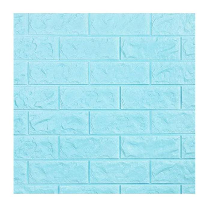 Wallpaper Dinding 3D RONA ZT010901 Brick Foam Batu Bata Light Blue