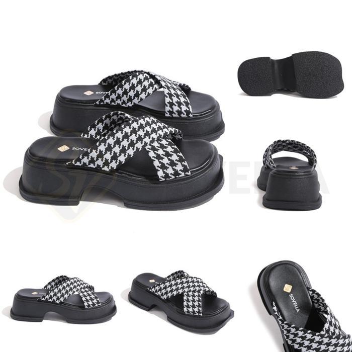 Sovella Cathy Sepatu Sandal Tali Hitam Sendal Wanita