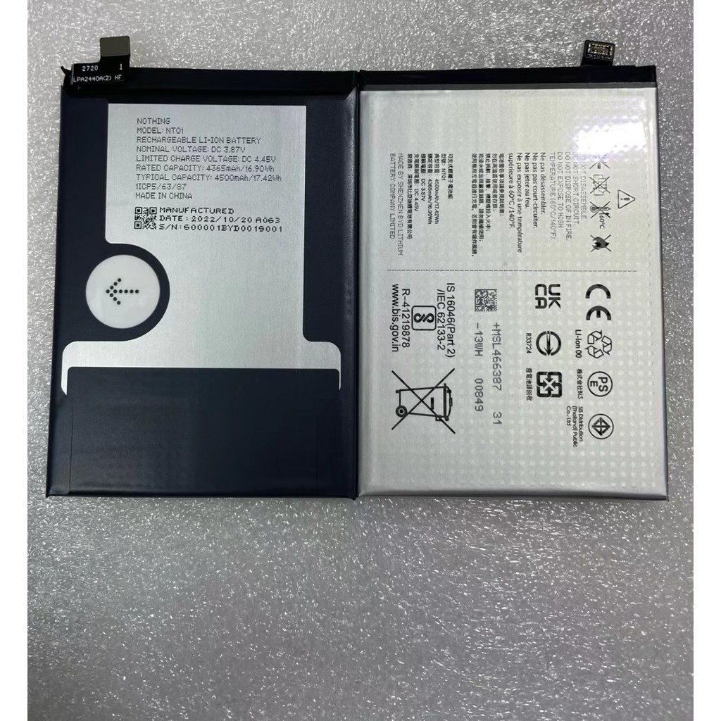 Original New Battery 4500mAh NT01 For Nothing phone NT01 Nothing phone 1 one Batteries