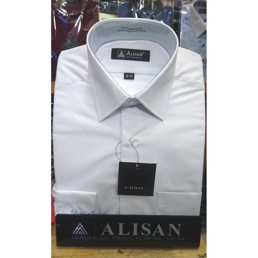 ALISAN KEMEJA POLOS REGULER LENGAN PANJANG SIZE 17,5 //PUTIH//