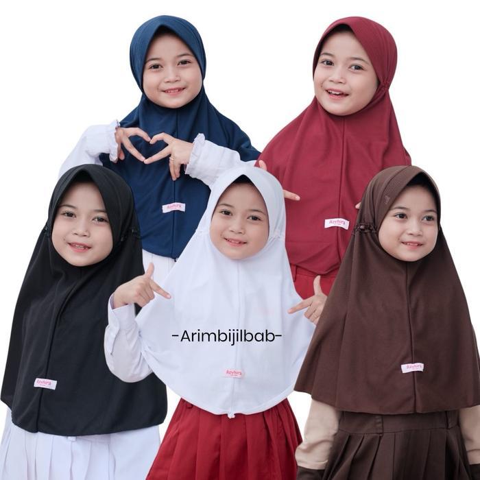 ASLI Hijab instan Anak serut Tanggung Usia 3-10 tahun Jilbab Sekolah Hijab Polos rabbani READY STOCK