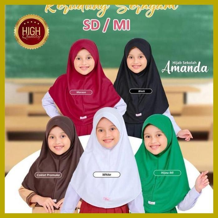 SIAPKIRIM hijab sekolah amanda jilbab kakak anak perempuan - kerudung seragam sd smp sma syari -