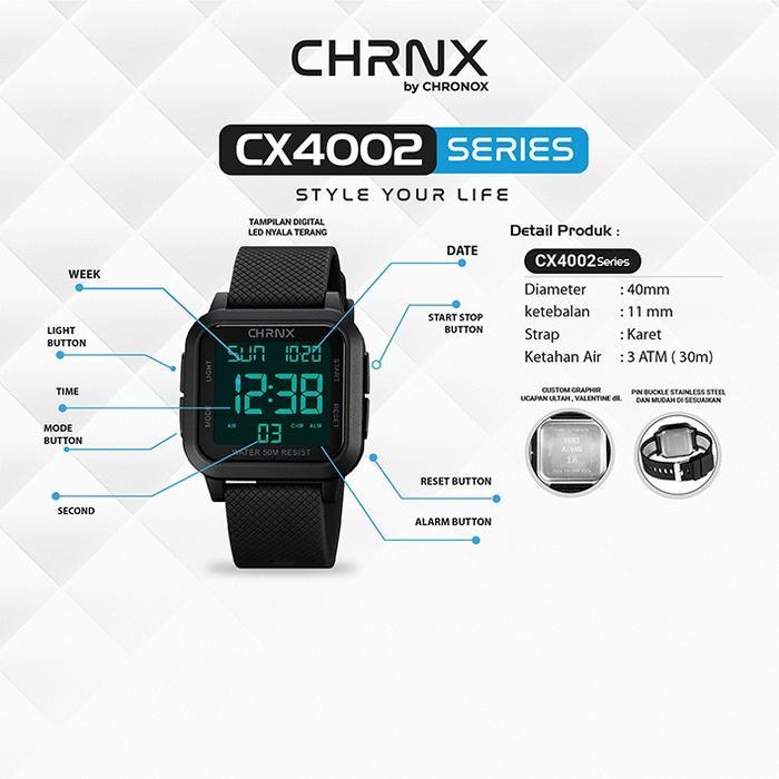 n5en- Chrnx By Chronox Jam Tangan Digital Unisex Pria Wanita - Cx4002 Rubber Watches