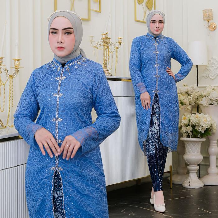 eyys- Kebaya Tunik Brokat Sabrina Kebaya Modern Baju Kondangan Ukuran L Sampai 5L Jumbo