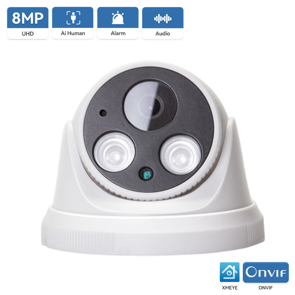 4K 8MP IP Camera Indoor Camera Internal Microphone Nigthvision XMeye