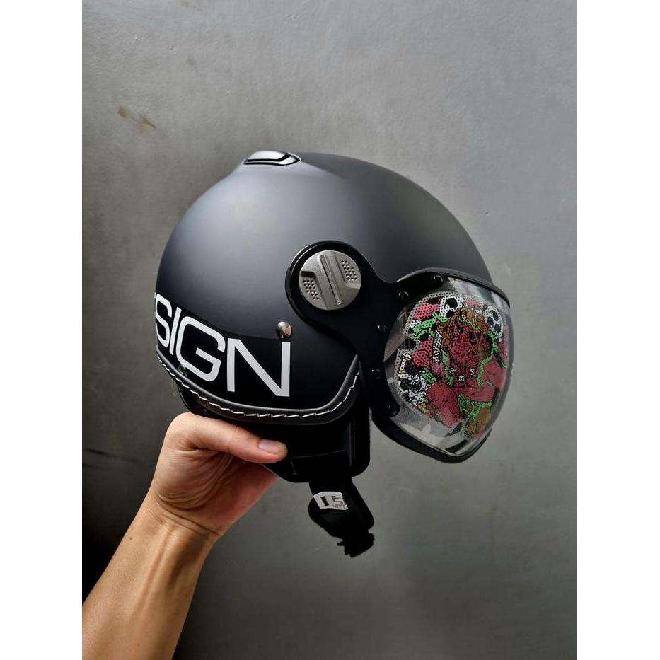 ZEUS ZS 210K MBLK DD11 WHI RETRO HELMET